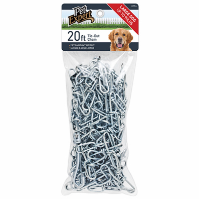 Pet Expert PE223864 Dog Tie Out Chain, Extra Heavy, 20-Ft.