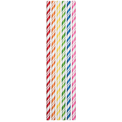 CREATIVE CONVERTING 090410 24CT Paper Straws ASSTD