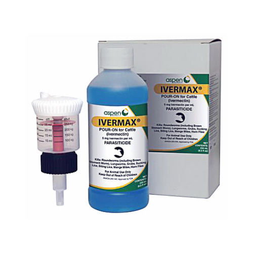 Aspen Vet 15703301 Ivermax Ivermectin Pour On Parasite Control, 250ml