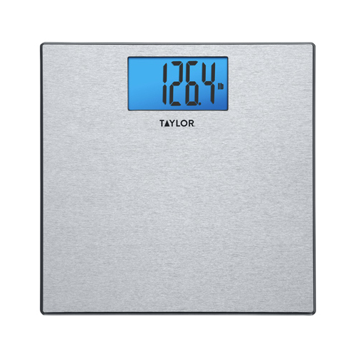 TAYLOR PRECISION PRODUCTS 741341033W Bath Scale, Digital, Textured Stainless Steel, 400-Lb.