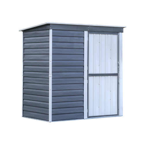 ShelterLogic SBS64 Shed-In-A-Box Storage Shed, Galvanized Steel, Charcoal & Cream, 6 X 4 Ft.