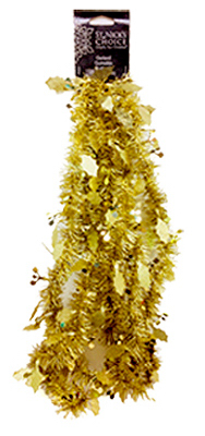 DYNO SEASONAL SOLUTIONS 125510-0972 Tinsel Garland, Gold Lame, 10-Ft.