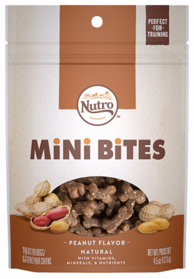 Nutro 12623 Dog Treats, Peanut Butter Mini Bites, 4.5-oz.