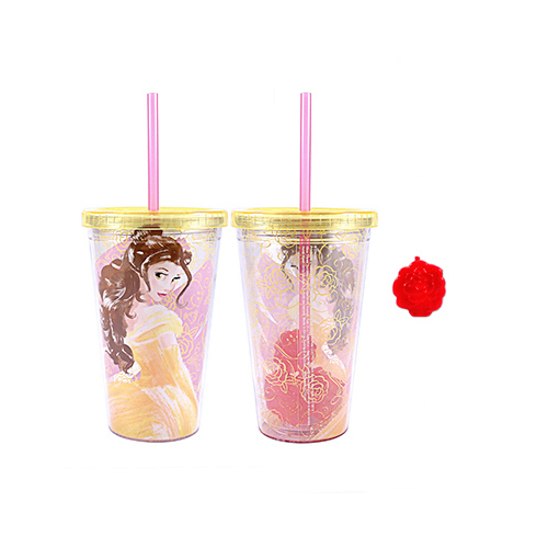 SILVER BUFFALO LLC DP48087Q Disney's Belle from Beauty & The Beast Cold Cup + Cold Cubes, 16-oz.