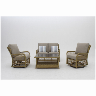 Four Seasons Courtyard BGK03310H01 Positano Wicker Deep-Seating Chair, Steel Frames, Plush Cushions