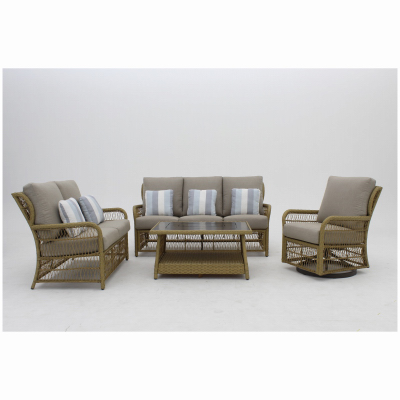 Four Seasons Courtyard BGK03306H01 Positano Wicker Sofa, Steel Frames, Plush Cushions