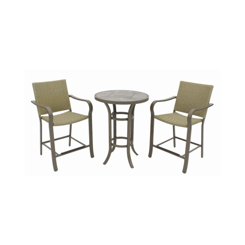 Four Seasons Courtyard S3-BFK01009 Amalfi 3-Pc. Balcony-Height Dining Set, Steel-Frame Chairs + 28-In. Table