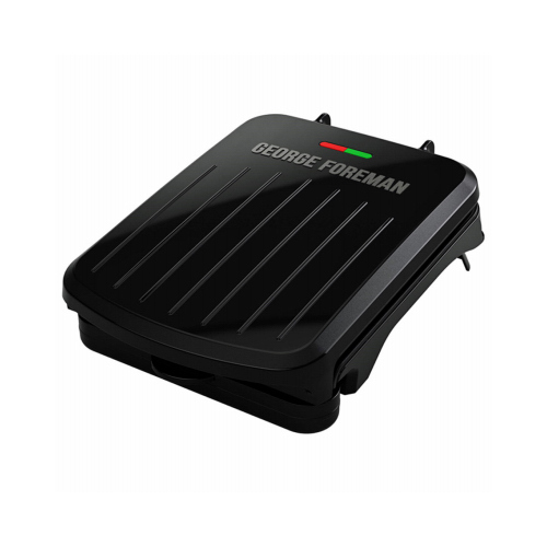 George Foreman GRS040B GR10B Plate Grill, 18 in W Cooking Surface, 18 in D Cooking Surface, 760 W, 120 V, Black, Digital Control
