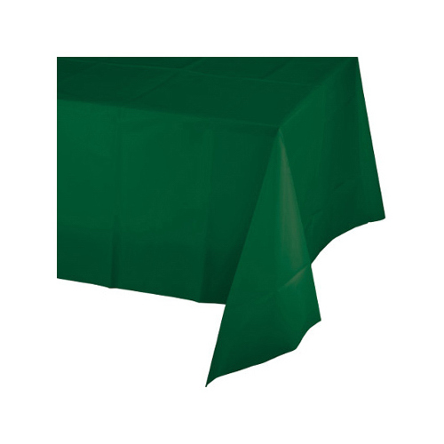 CREATIVE CONVERTING 723124 Plastic Table Cover, Hunter Green, 54 x 108 In.