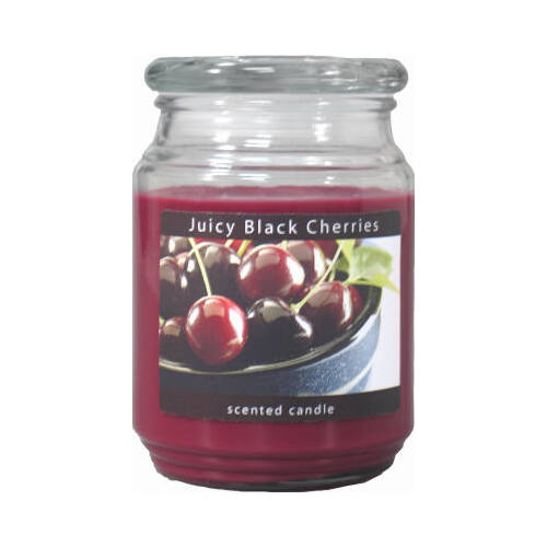 Jar Candle, Juicy Black Cherries Fragrance, Burgundy Candle, 70 to 110 hr Burning