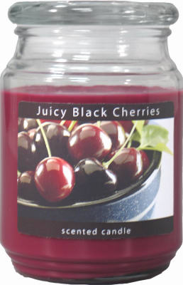 Candle Lite 3297565 Jar Candle, Juicy Black Cherries Fragrance, Burgundy Candle, 70 to 110 hr Burning