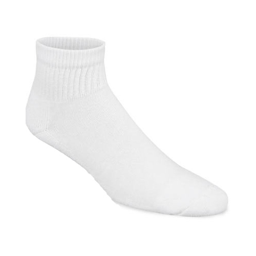 Athletic Socks, Quarter, White, Men's Large  pack of 3