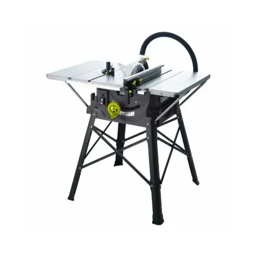 Table Saw + Stand, 15-amps, 4500 RPM, 10-In.