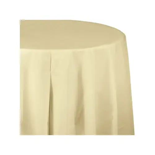 CREATIVE CONVERTING 710207 Paper/Poly Table Cover, Ivory, 54 x 108 In.