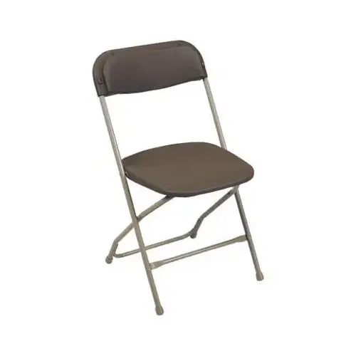 PRE SALES INC 2190 Folding Chair, Neutral Metal Frame/Brown Plastic