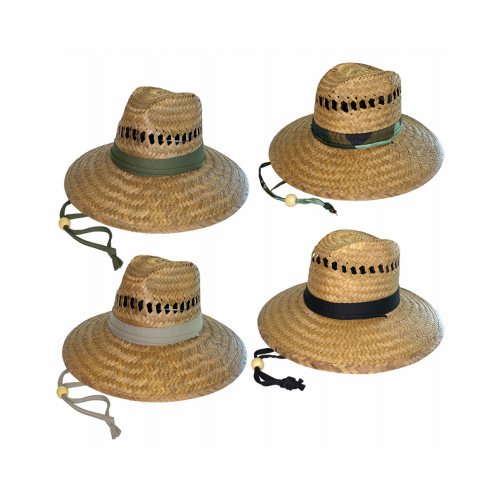 Men's Safari Straw Hat, Assorted Colors - pack of 12