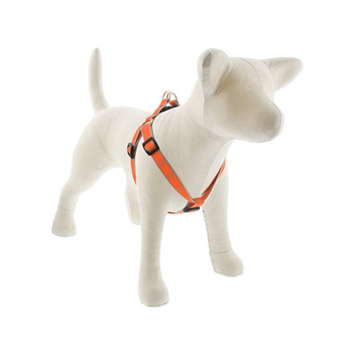 LUPINE INC 48344 Step-In Small Dog Harness, Reflective Orange Diamond Pattern, 3/4 x 15 - 21-In.