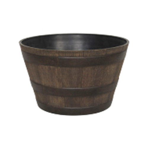Whiskey Barrel Planter, Resin, 20.5-In. Diam.