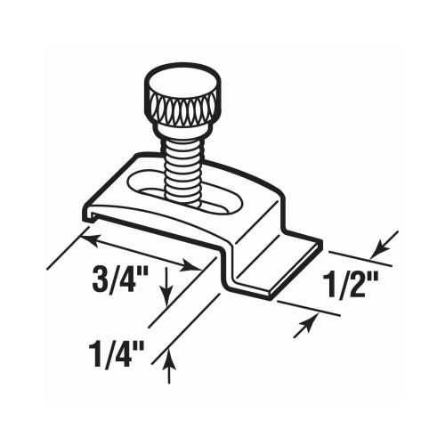 Storm Door Panel Clip with Screws, Aluminum, 1/4 In - pack of 48