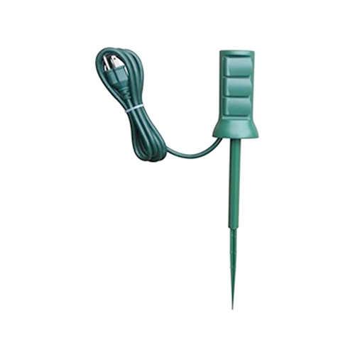 KAB ENTERPRISE CO LTD SP-049 Outdoor Power Stake, 3-Outlet, Green, 6-Ft. Cord
