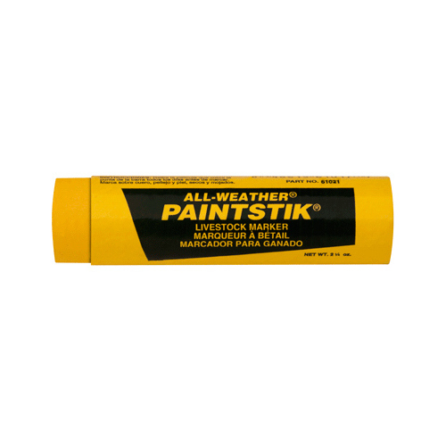 Paintstick Livestock Marker, All Weather, Yellow - pack of 12