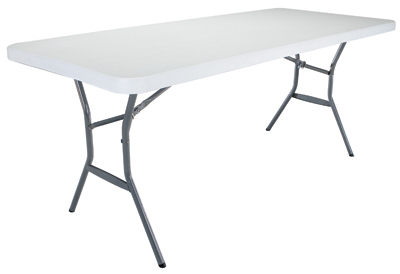 LIFETIME PRODUCTS INC 2924 Folding Table, Steel Frame, Polyethylene Tabletop, Gray/White