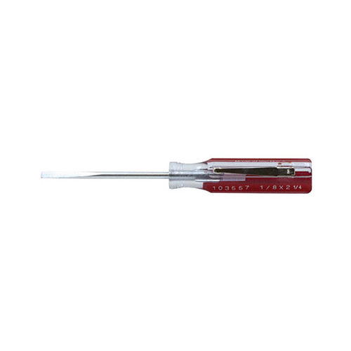 Master Mechanic 103557 Round Slotted Cabinet Screwdriver, 1/8 x 2.25 In.