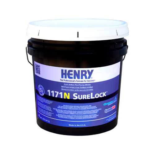 HENRY 12236 SureLock Flooring Adhesive, Paste, Mild Solvent, Yellowish Beige, 4 gal Pail