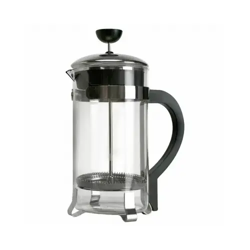 Coffee Press, 8 Cups Capacity, Borosilicate Glass/Stainless Steel Clear