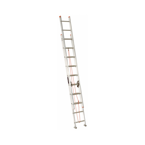 Louisville L-2324-20 Extension Ladder, 240 in H Reach, 200 lb, 1-1/2 in D Step, Aluminum