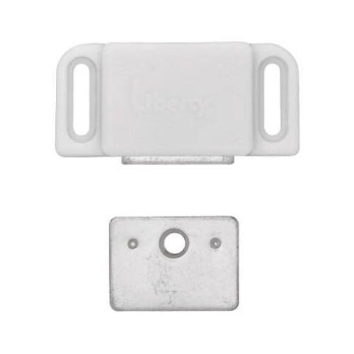 Cabinet Catch With Strike, Magnetic, White