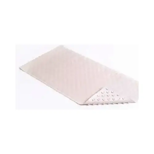 Bath Mat, Wave, White Rubber, 18 x 36-In.