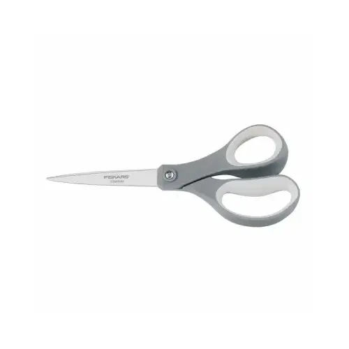 01-005409 All-Purpose Scissor, 8 in OAL, 3-1/10 in L Cut, Stainless Steel Blade, Soft-Grip Handle