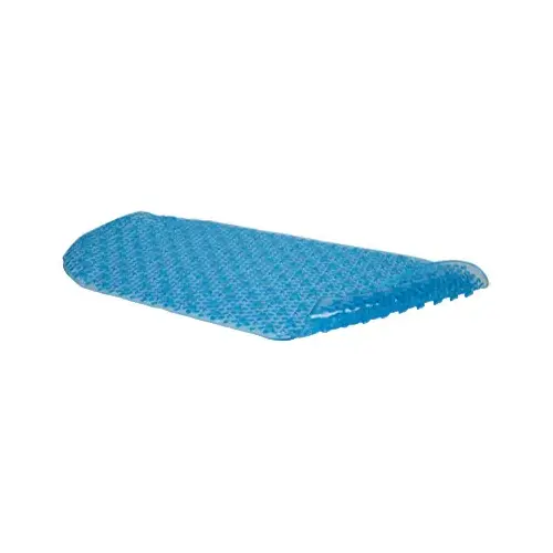 Bath Mat, Bubble, Blue Rubber, 15 x 34-1/2-In.