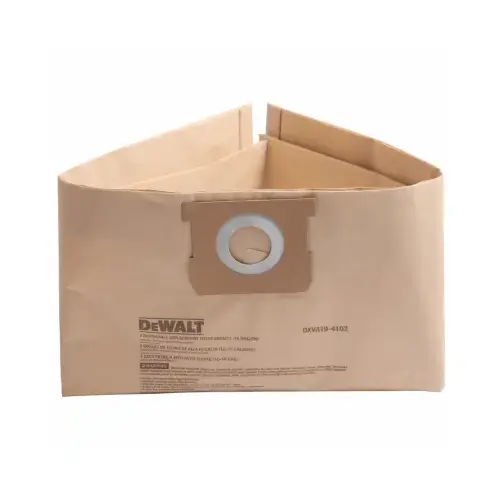 DEWALT DXVA19-4102 Dust Bags for 12-16 Gallon Wet/Dry Vacs pack of 3
