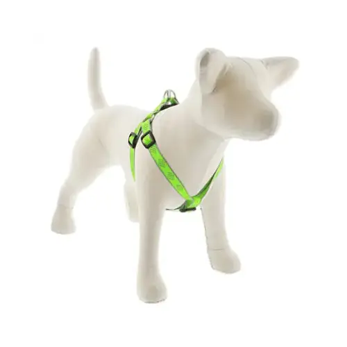 Step-In Medium Dog Harness, Reflective Green Diamond Pattern, 3/4 x 20 - 30-In.