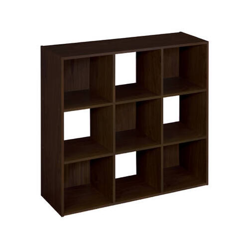 ClosetMaid 893700 9 Cube Espresso Laminated Stackable Storage Organizer, 35-7/8 x 35-7/8 x 11-5/8-In.