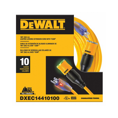 DEWALT DXEC14410100 100' 10/3 Lock Ext Cord