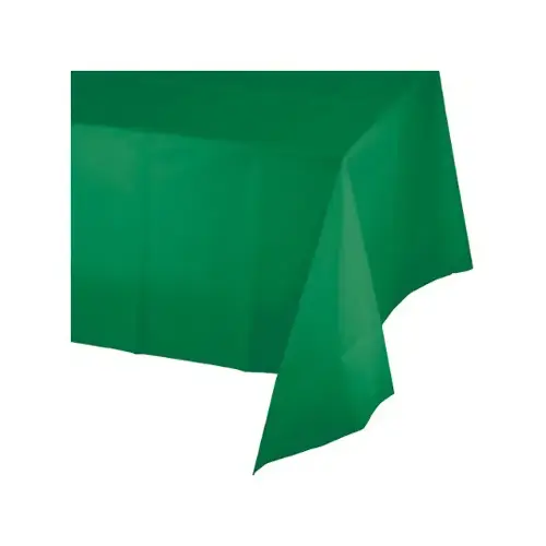 Plastic Table Cover, Emerald Green, 54 x 108 In.