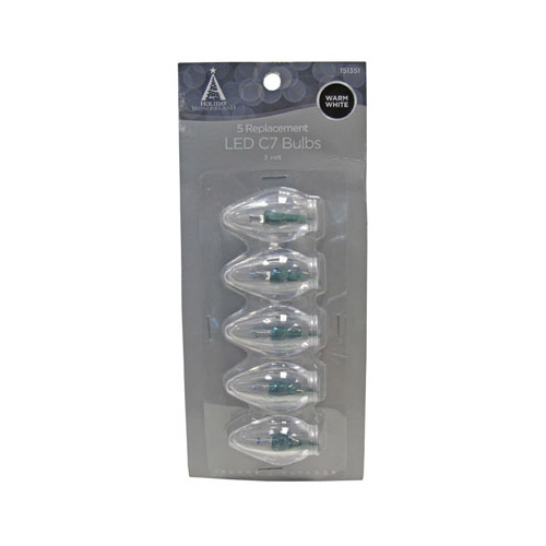 Christmas Lights LED Replacement Bulb, C7, Warm White - pack of 5