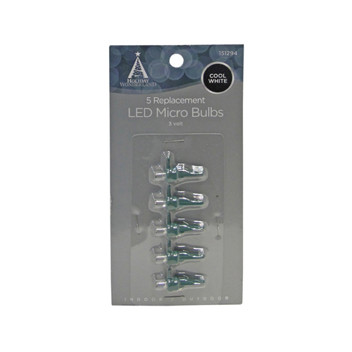 Christmas Lights LED Replacement Bulb, Micro, Cool White - pack of 5