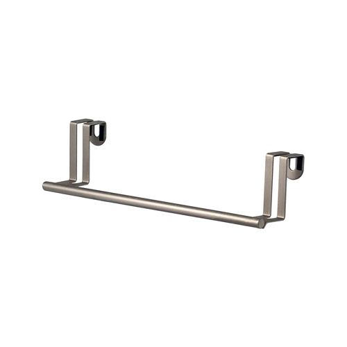 Towel Bar, Fits Over Cabinet/Drawer, Brushed Nickel, 11-In.