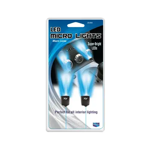 Car LED Micro Light, Cigarette Lighter Plug-In, Blue, 12-Volt - pack of 3