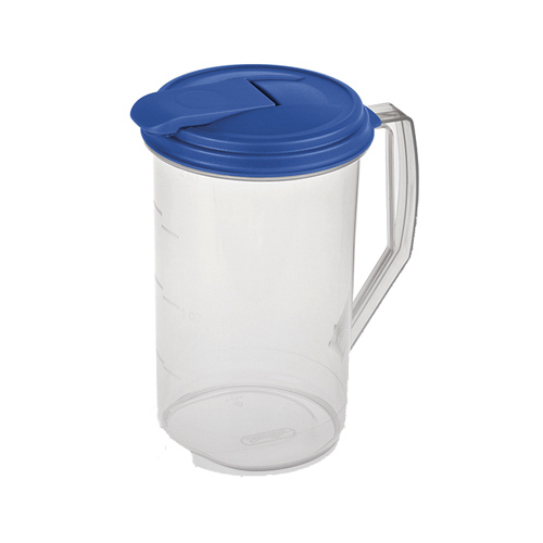 Beverage Pitcher, Round, BPA-Free Plastic, 2-Qts.