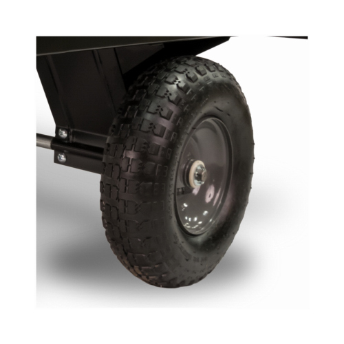 Dump Cart, 350 lb, 41 x 31 x 12 in Deck, 13 x 4 in Wheel, Pneumatic Wheel, Black
