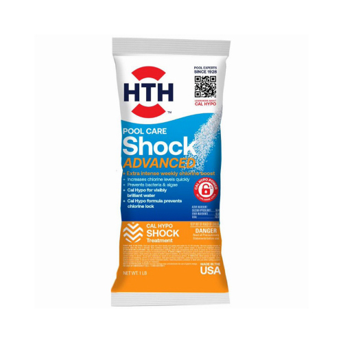 HTH 52035 Super Shock 52019 Pool Treatment, Solid, Chlorine-Like, 1 lb