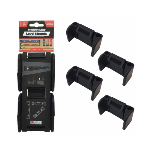 StealthMounts LM-BLK-2 Universal Tool Bench Level Mounts  pack of 6