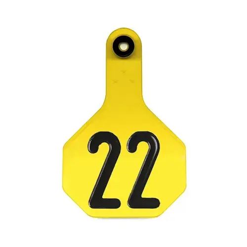 All American Livestock Tag, Numbered, Medium, Yellow - pack of 25