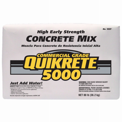 QUIKRETE COMPANIES 100701 5000 Concrete Mix, Commercial Grade, High Early Strength, 80-Lbs.