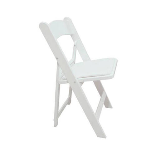 Folding Chair, White Resin